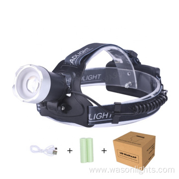 High quality zoomable most powerful long distance sensor head lamp led USB rechargeable brightest outdoor led head light
